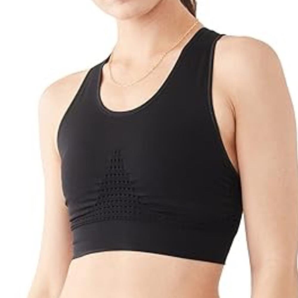 New Sweaty Betty Black Stamina Workout Bra Sports Racerback Bra Women's size S